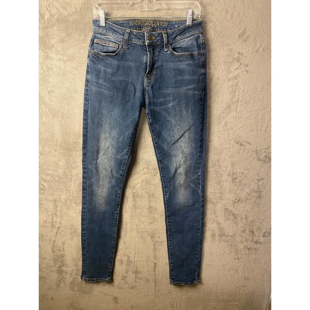 American Eagle Skinny Jeans Men's 30x34 Blue Medium Wash Extreme Flex Stretch